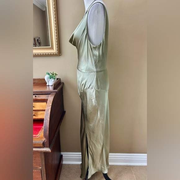 Bec + Bridge Mood Dance Cowl Neck Maxi Dress Satin Gown Sage Green Size US 14 - Picture 7 of 15